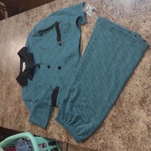 Westside clothing co jacket and skirt. Turquoise and black. Size petite XL